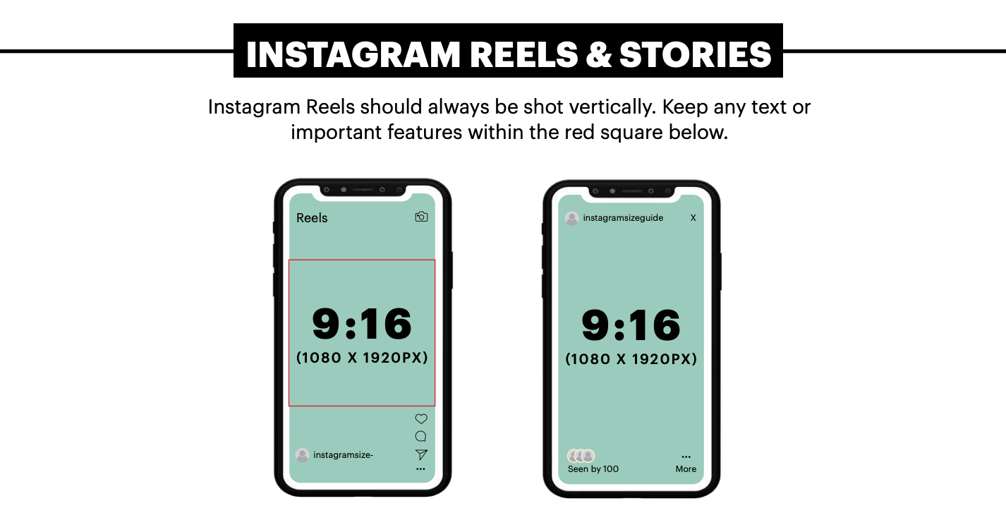 The optimal size for Instagram Reels videos