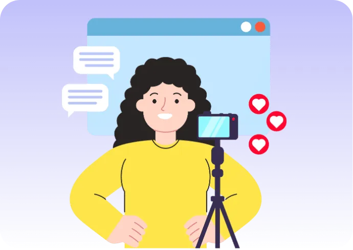Marketer at her desk
